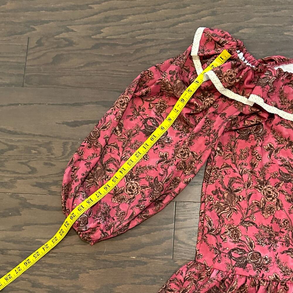 Smith & Quinn Dawn Dress Brush Flora Pink Floral Ruffle Mini Dress Size Small - Picture 8 of 11